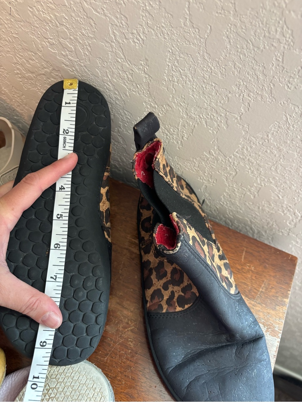 Mukishoes minimalist ankle boots- size 38 leopard print